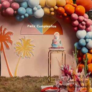 SET DE GLOBOS ARCO GUIRNALDA COLORES PASTELES X 1